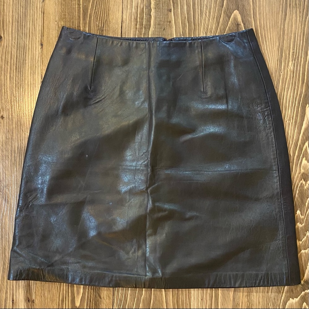 Vintage Cache genuine leather mini skirt
